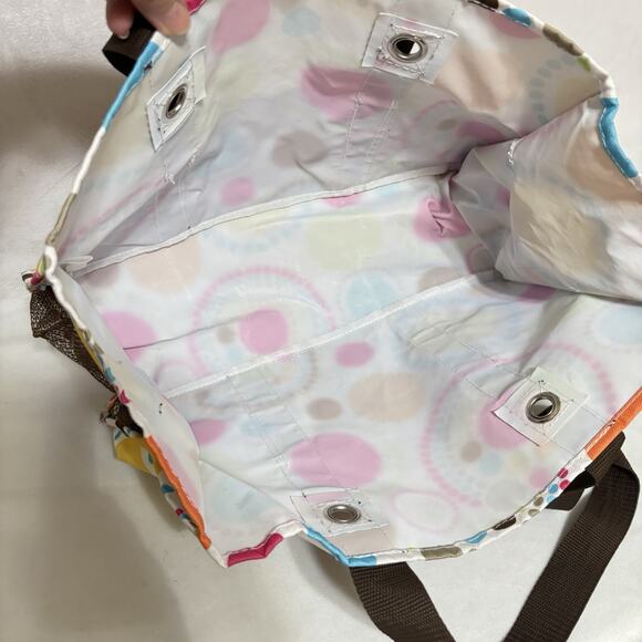 Thirty One Organizing Utility Tote 15 x 10 x 6 Pockets Colorful Circles Dots - Picture 4 of 5